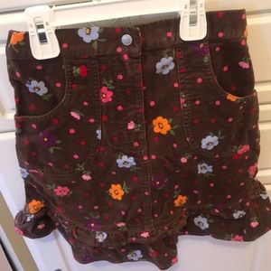 Hanna Andersson Flowered Brown Skirt